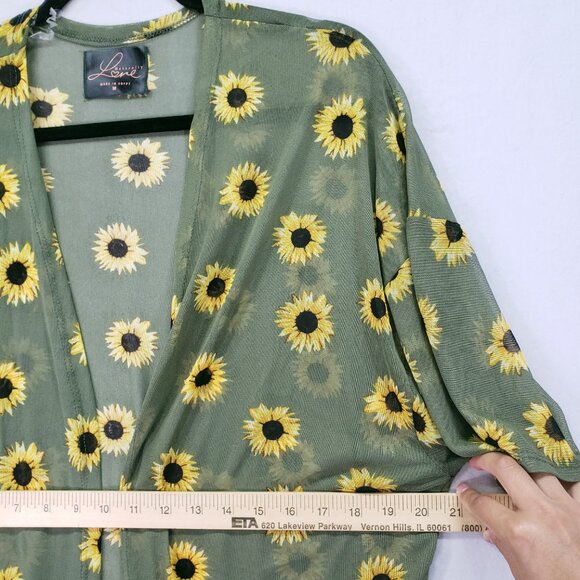 Maternity Love Beachy Boho Mesh Sheer Cover Up Cardigan Sunflower Size M - Picture 7 of 15